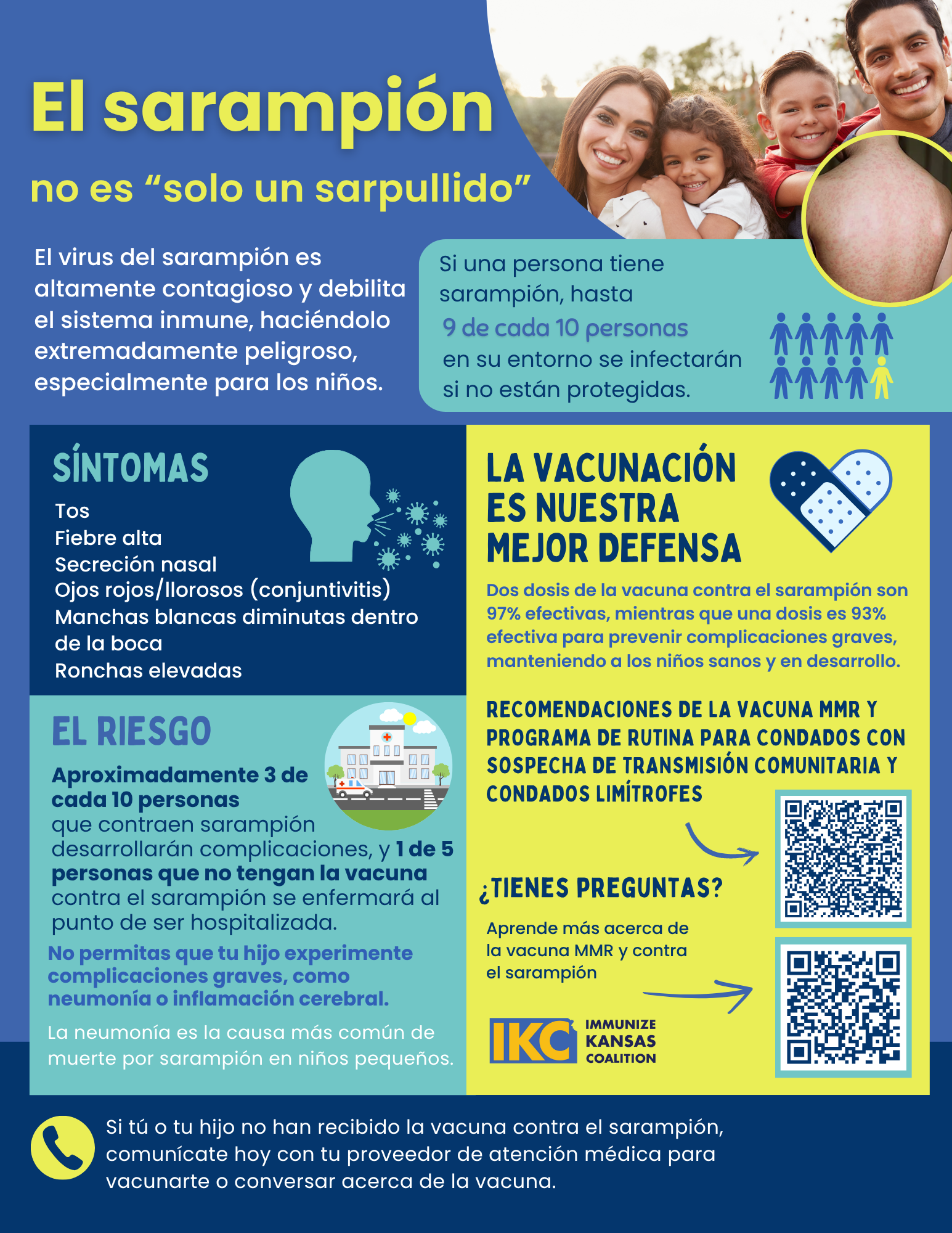 Folleto de IKC El sarampión no es solo un sarpullido
